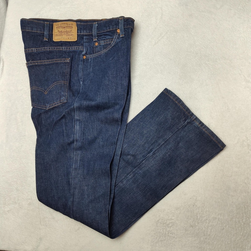 Vintage Levis Jeans Mens 38x34 Blue Straight Dark Orange Denim 20517 USA Regular